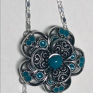 Turquoise and silver flower Bracelet